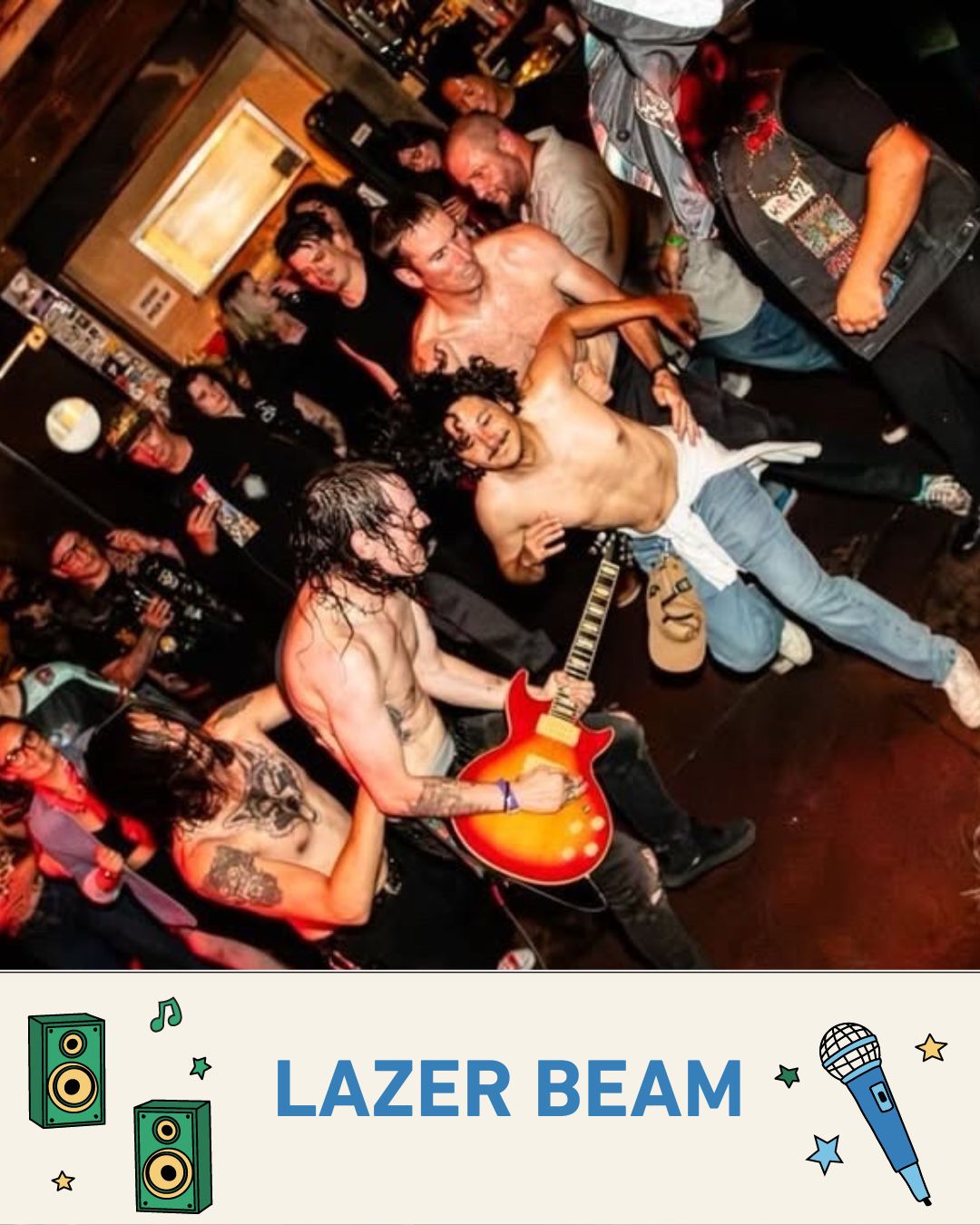 Lazer Beam bringing the crowd-surfing energy on stage